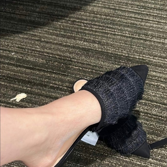 Who What Wear Annie Satin Tassel Pointed Toe Mules - Picture 3 of 3